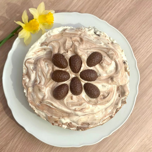 VEGAN+ Free From: Easter Vanilla and Chocolate Marble Cheesecake - Cocoa Libre