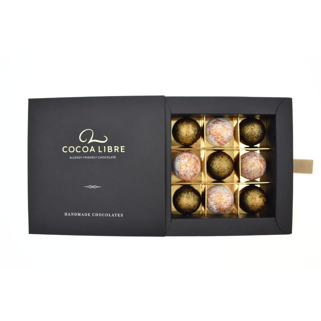 Dark & Original Salted Caramels | Box of 9 | Vegan, Gluten Free, Nut-Free, Dairy Free
