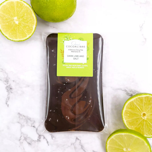Dark Lime and Salt Chocolate Slab| 100g Dairy Free Vegan - Cocoa Libre