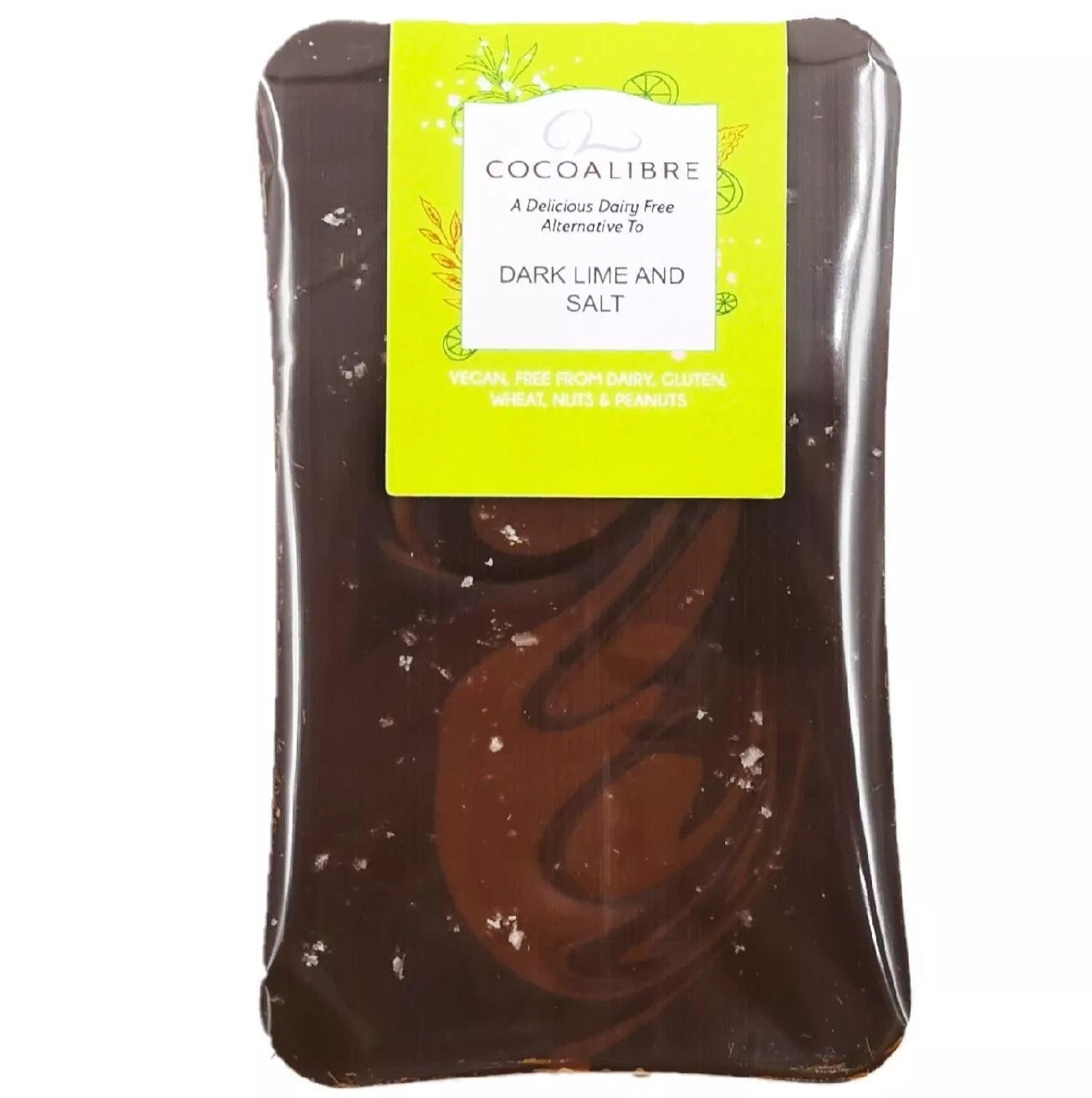 Dark Lime and Salt Chocolate Slab| 100g Dairy Free Vegan - Cocoa Libre