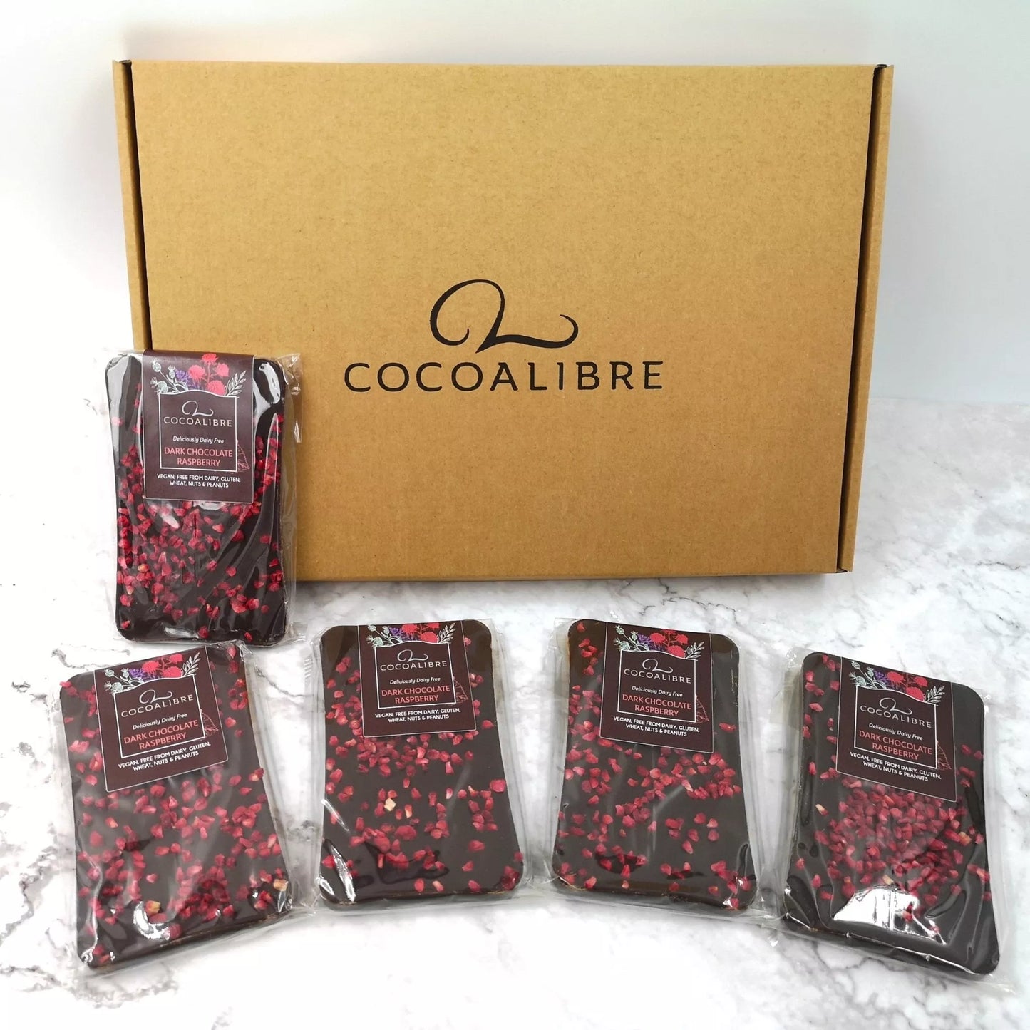 Raspberry Dark Chocolate Slab | 100g Dairy Free Vegan - Cocoa Libre