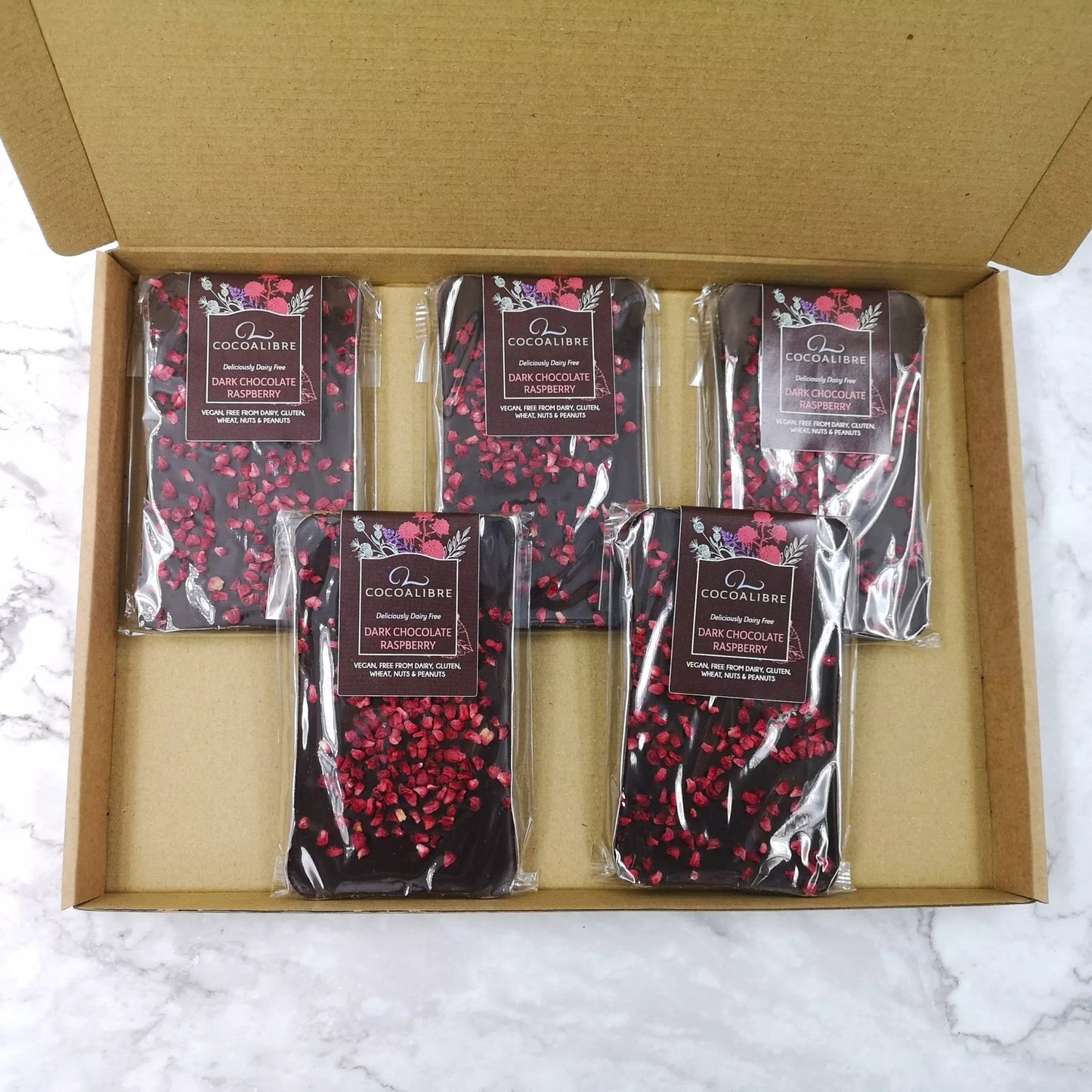 Raspberry Dark Chocolate Slab | 100g Dairy Free Vegan - Cocoa Libre