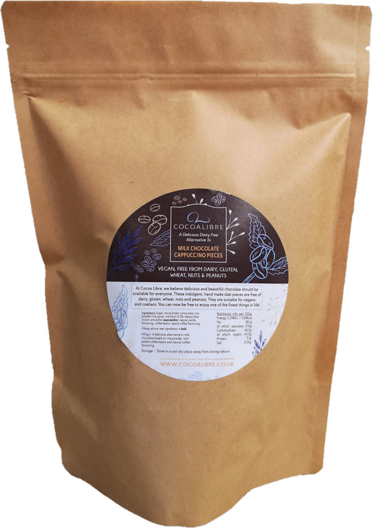 Cappuccino Crunch Rice Milk Chocolate Broken Pieces bag | 500g Dairy Free Vegan - Cocoa Libre