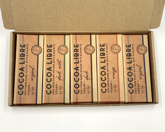 Five Mini Chocolate Bars Selection Box | 175g Dairy Free Vegan - Cocoa Libre