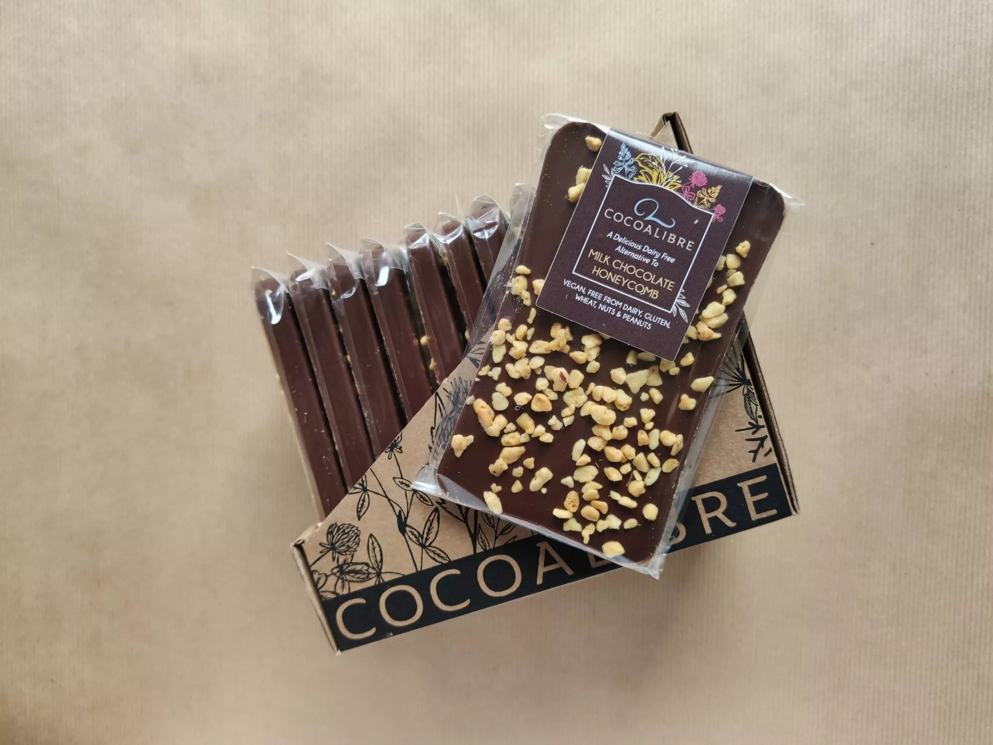 Honeycomb Rice Milk Chocolate Slab | 100g Dairy Free Vegan - Cocoa Libre