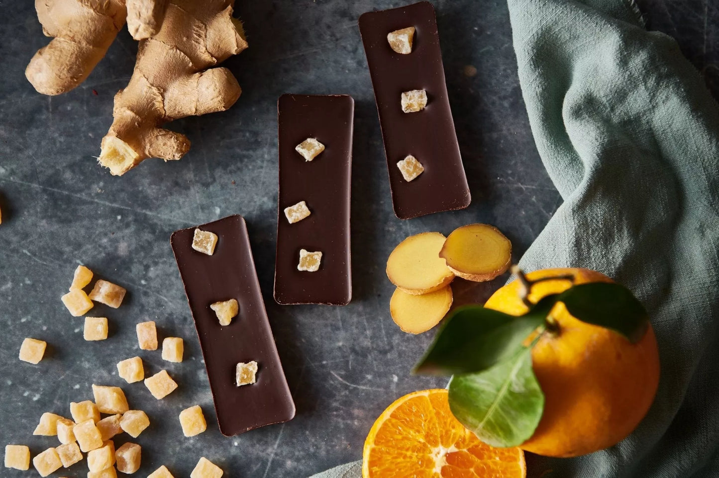 Orange and Ginger Dark Chocolate Mini Slab | 40g Dairy Free Vegan - Cocoa Libre