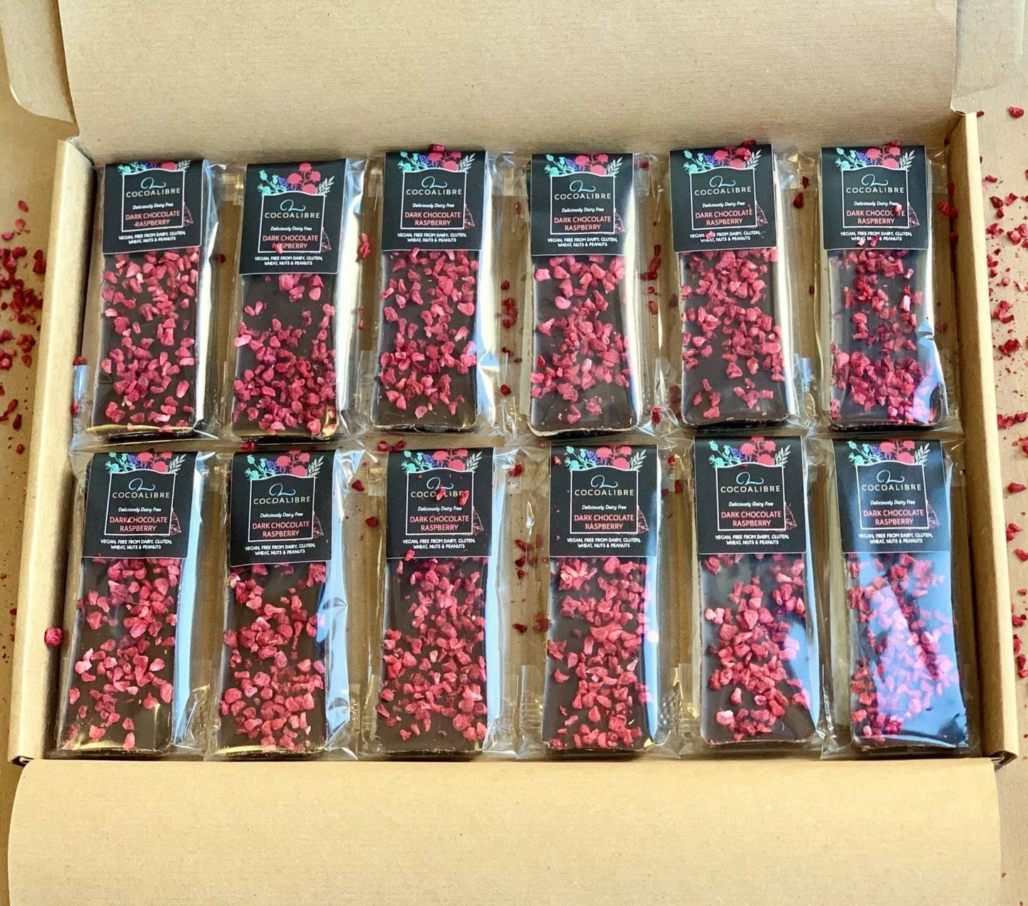 Raspberry Dark Chocolate Mini Slab | 40g Dairy Free Vegan - Cocoa Libre