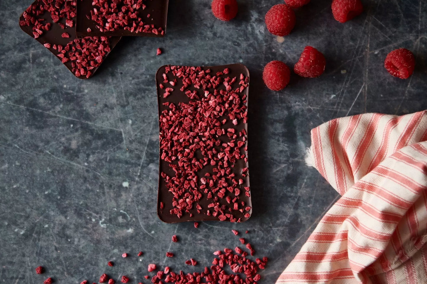 Raspberry Dark Chocolate Slab | 100g Dairy Free Vegan - Cocoa Libre