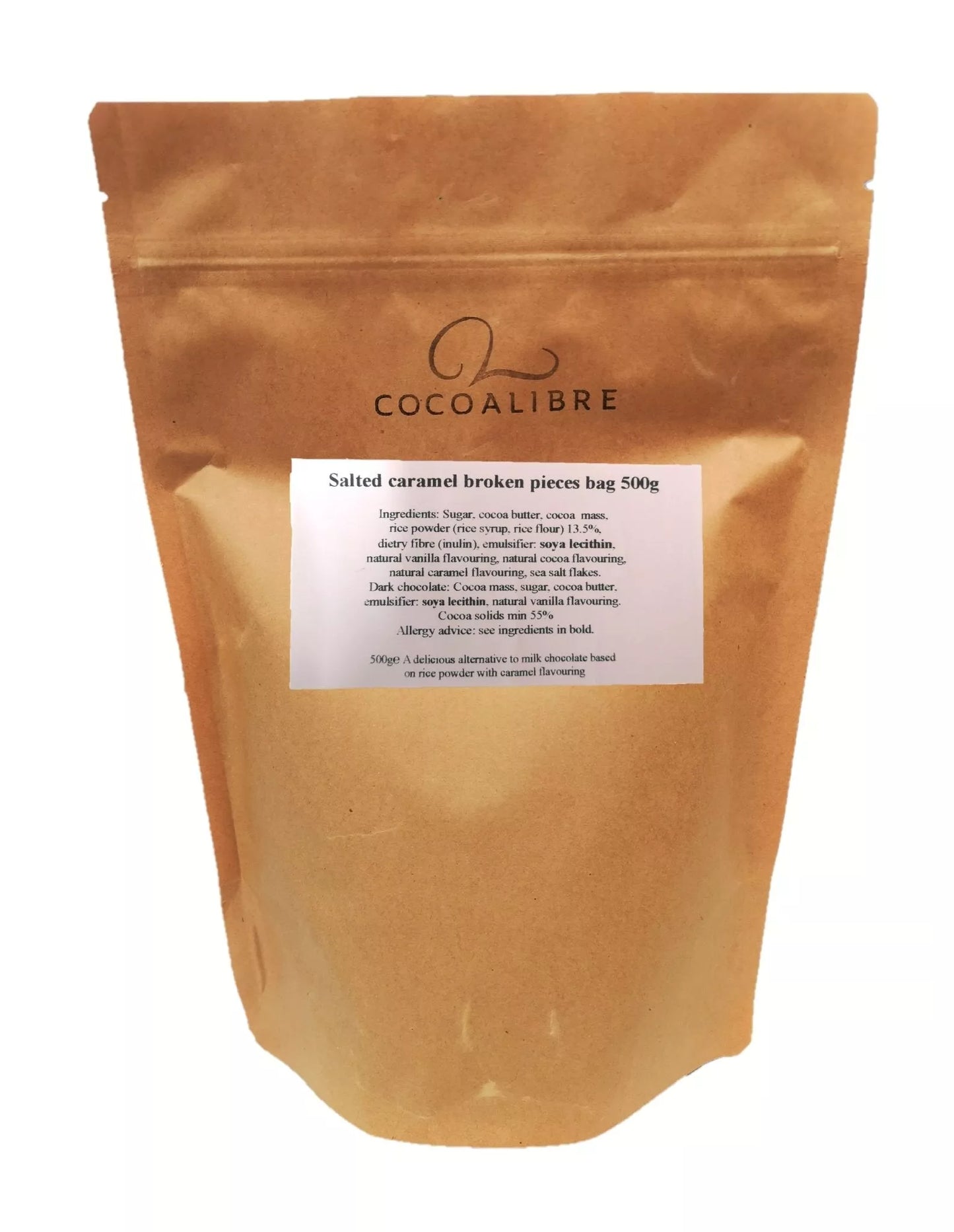 Salted Caramel Broken Pieces bag | 500g Dairy Free Vegan - Cocoa Libre